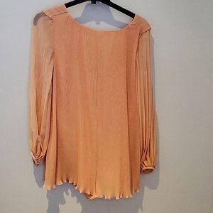 Zara romper l Size XS l soft peach l Deep V Backl pleated romper l new w Tag